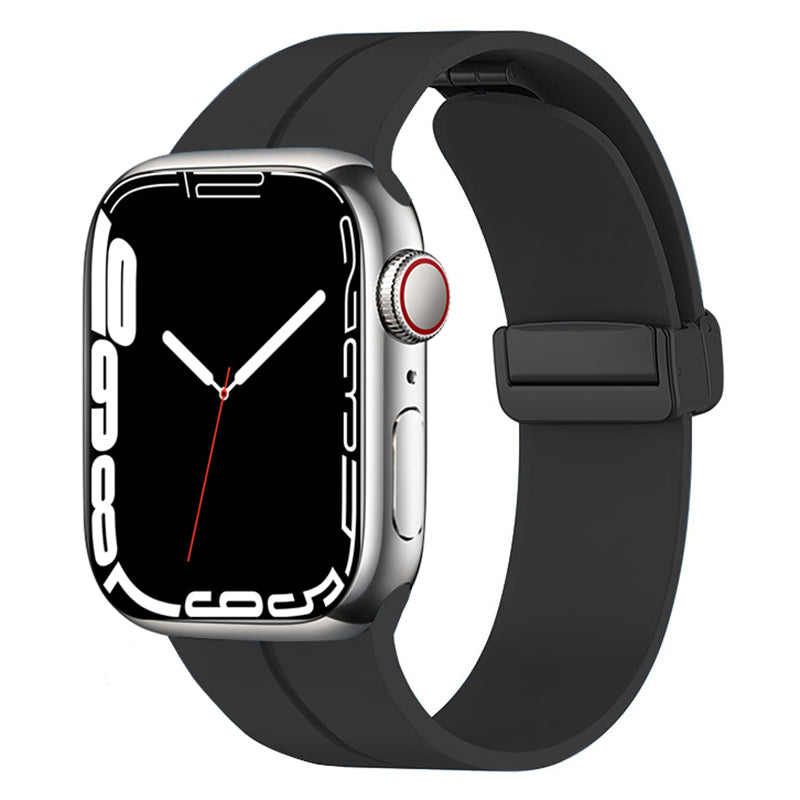 For Apple Watch Ultra Ultra 2 49mm Series 9 8 7 45mm Series 6 5 4 SE (2022) (2023) SE 44mm Series 3 2 1 42mm Magnetic Folding Buckle Silicone Watch Band Replacement Wristband Strap Bracelet For Apple Watch Ultra Ultra 2 49mm Series 9 8 7 45mm Series 6 5 4 SE (2022) (2023) SE 44mm Series 3 2 1 42mm Magnetic Folding Buckle Silicone Watch Band Replacement Wristband Strap Bracelet